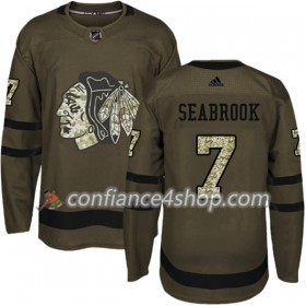 Adidas Maillot de Hockey Chicago Blackhawks Brent Seabrook 7 2017-2018 Camo Vert Authentic - Homme
